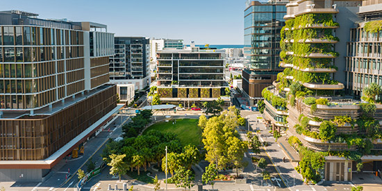 A view of the town square at Maroochydore City Centre.